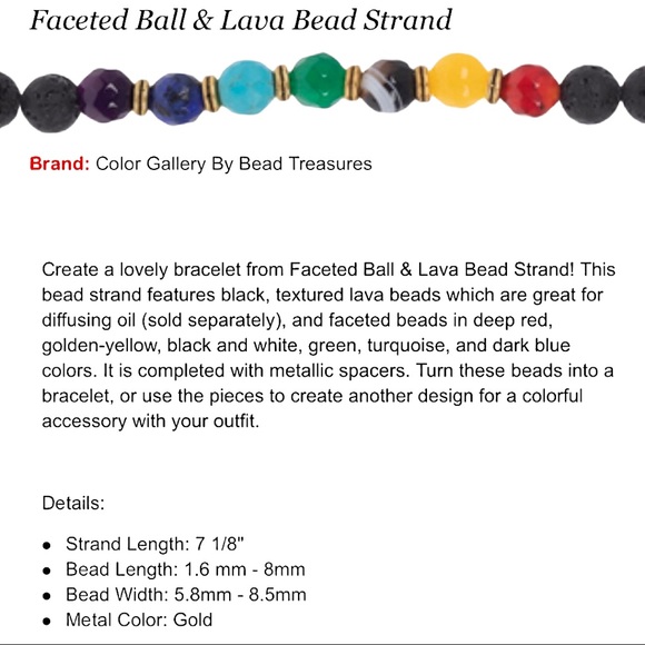 7 chakras faceted beads & round black lava stone beaded stretchy bracelet NEW - Picture 9 of 9